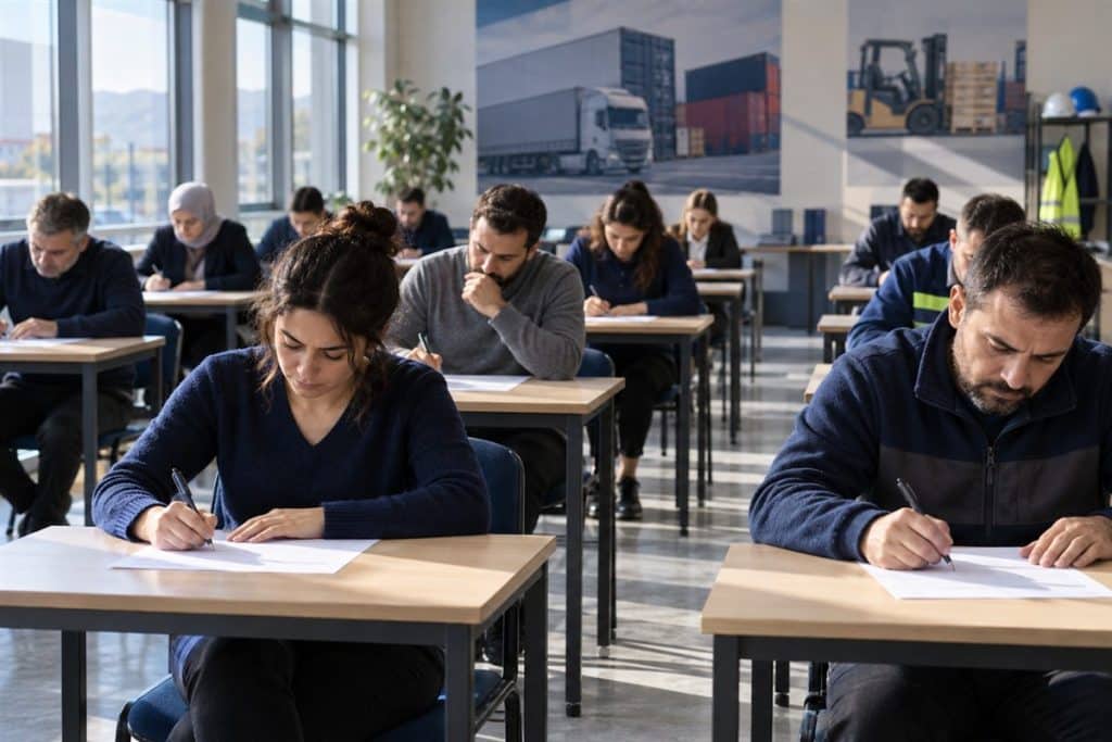 Sınav salonunda TMGD sınavına giren adaylar