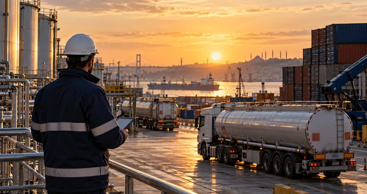 Tehlikeli madde güvenlik danışmanlığı — lojistik terminalinde tanker ve konteyner operasyonu
